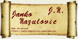 Janko Mazulović vizit kartica